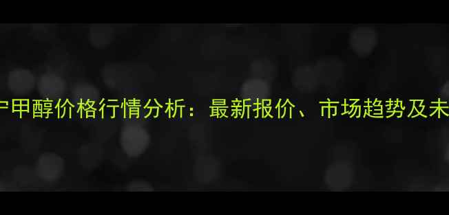 图片 9月和宁甲醇价格行情分析：最新报价、市场趋势及未来预测