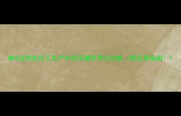 图片 MES试剂在化工生产中的关键作用与功能（附应用指南）1