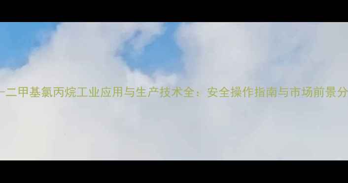 图片 NN-二甲基氯丙烷工业应用与生产技术全：安全操作指南与市场前景分析