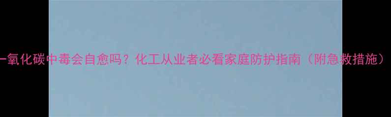 图片 一氧化碳中毒会自愈吗？化工从业者必看家庭防护指南（附急救措施）2