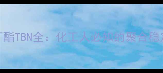 图片 三甲基叔丁酯TBN全：化工人必知的聚合稳定剂秘密！