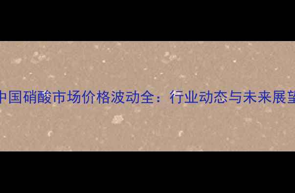 图片 中国硝酸市场价格波动全：行业动态与未来展望