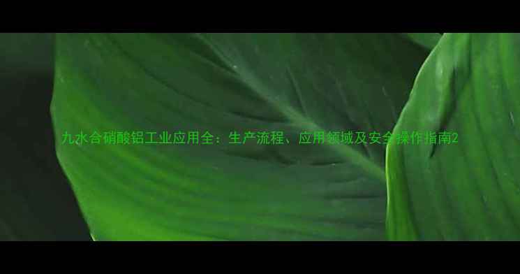 图片 九水合硝酸铝工业应用全：生产流程、应用领域及安全操作指南2