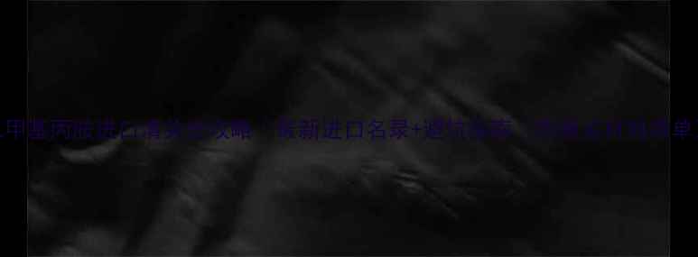 图片 二甲基丙胺进口清关全攻略｜最新进口名录+避坑指南（附报关材料清单）