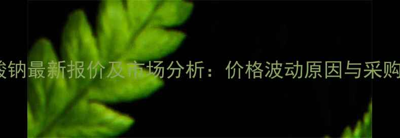 图片 亚硝酸钠最新报价及市场分析：价格波动原因与采购建议2