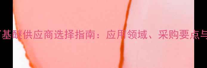 图片 加甲基叔丁基醚供应商选择指南：应用领域、采购要点与市场趋势2