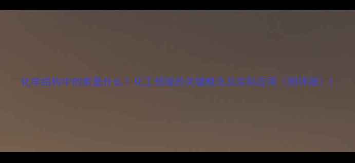 图片 化学结构中的索是什么？化工领域的关键概念及实际应用（附详细）1