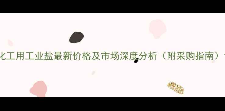 图片 化工用工业盐最新价格及市场深度分析（附采购指南）1