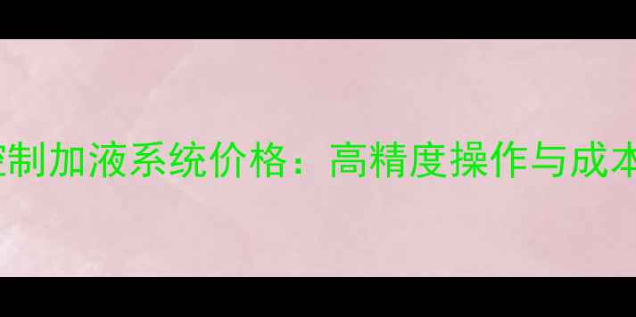 图片 化工行业PH自动控制加液系统价格：高精度操作与成本效益的平衡指南2