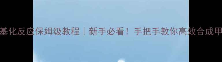 图片 咪唑酮甲基化反应保姆级教程｜新手必看！手把手教你高效合成甲基咪唑酮