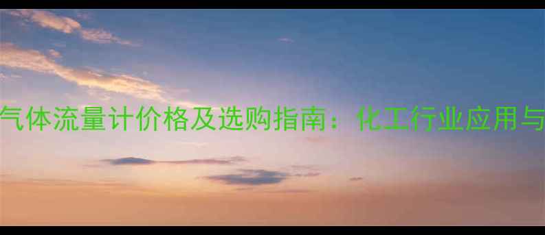 图片 国内微小气体流量计价格及选购指南：化工行业应用与品牌推荐
