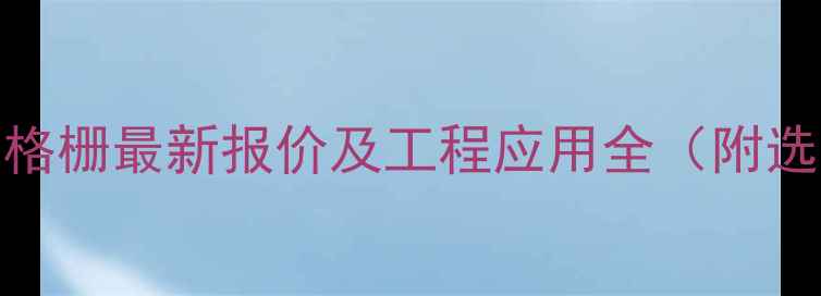 图片 天津土工格栅最新报价及工程应用全（附选型指南）