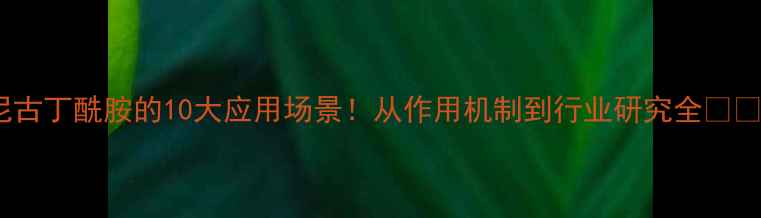 图片 尼古丁酰胺的10大应用场景！从作用机制到行业研究全🔬💊2