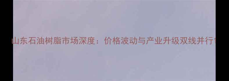 图片 山东石油树脂市场深度：价格波动与产业升级双线并行1