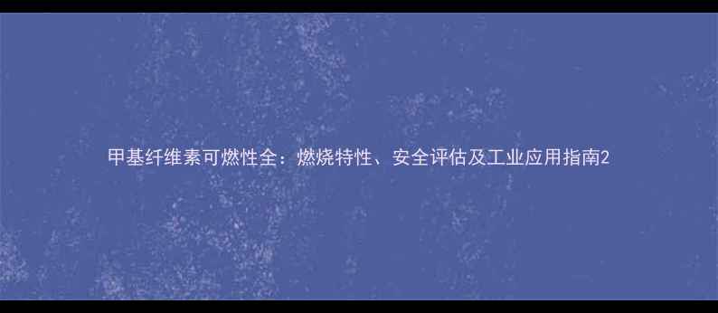 图片 甲基纤维素可燃性全：燃烧特性、安全评估及工业应用指南2