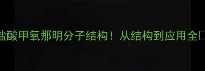 图片 盐酸甲氧那明分子结构！从结构到应用全✨