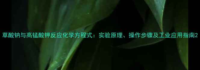 图片 草酸钠与高锰酸钾反应化学方程式：实验原理、操作步骤及工业应用指南2