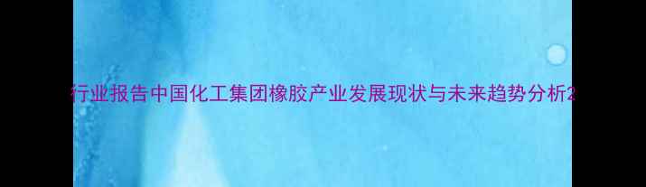 图片 行业报告中国化工集团橡胶产业发展现状与未来趋势分析2