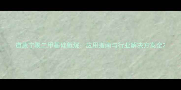 图片 道康宁聚二甲基硅氧烷：应用指南与行业解决方案全2