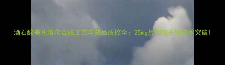 图片 酒石酸美托洛尔合成工艺与药品质控全：25mg片制剂关键技术突破1