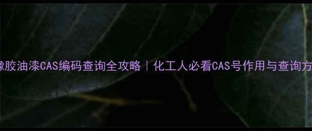 图片 🔍橡胶油漆CAS编码查询全攻略｜化工人必看CAS号作用与查询方法2