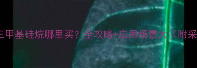 图片 🔥乙氧基三甲基硅烷哪里买？全攻略+应用场景大（附采购清单）2