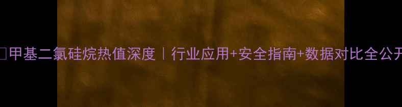 图片 🔥甲基二氯硅烷热值深度｜行业应用+安全指南+数据对比全公开