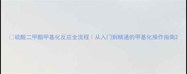 图片 🔥硫酸二甲酯甲基化反应全流程｜从入门到精通的甲基化操作指南2